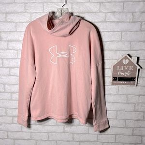 Under armor pink pullover hoodie size Large